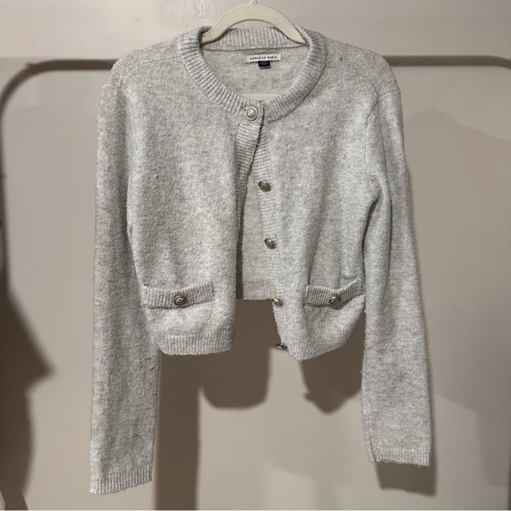 ❤️ Abercrombie & Fitch Light Gray Knit Sweater